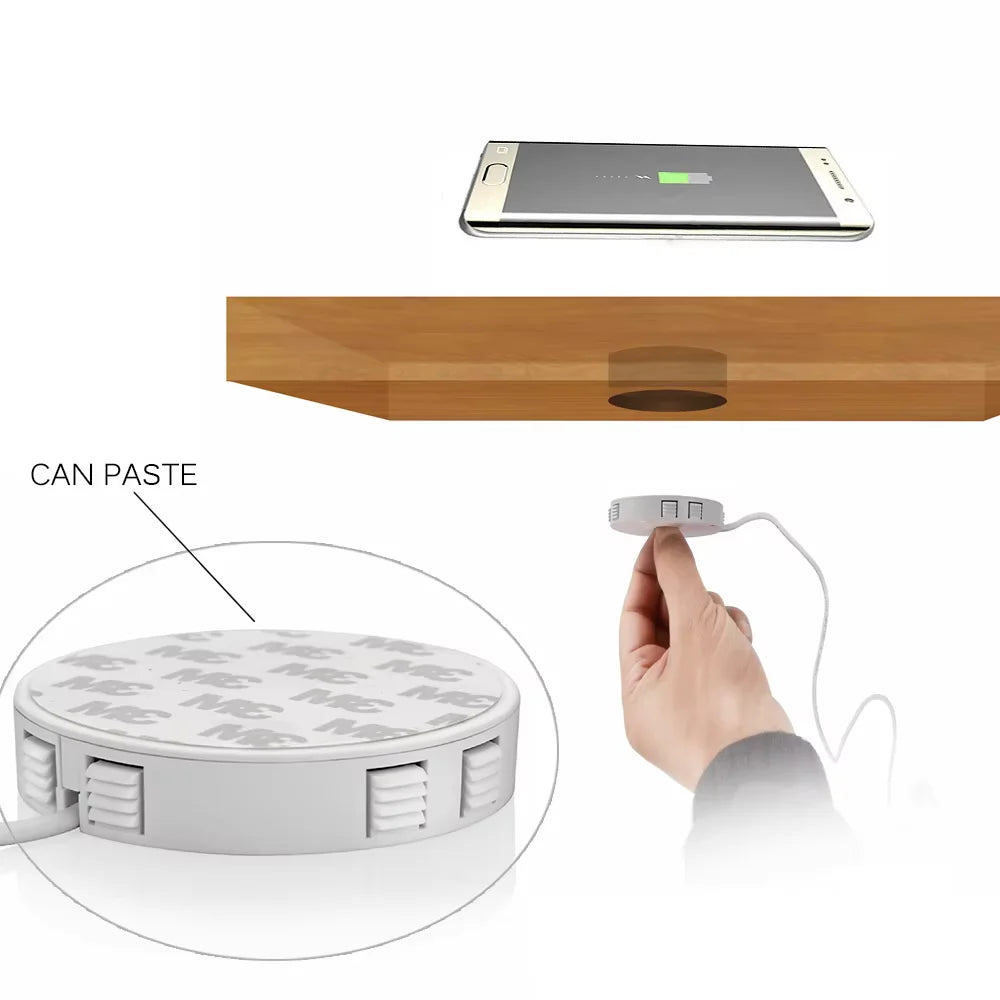 Invisible Under-Desk Wireless Charger for Furniture & Tables