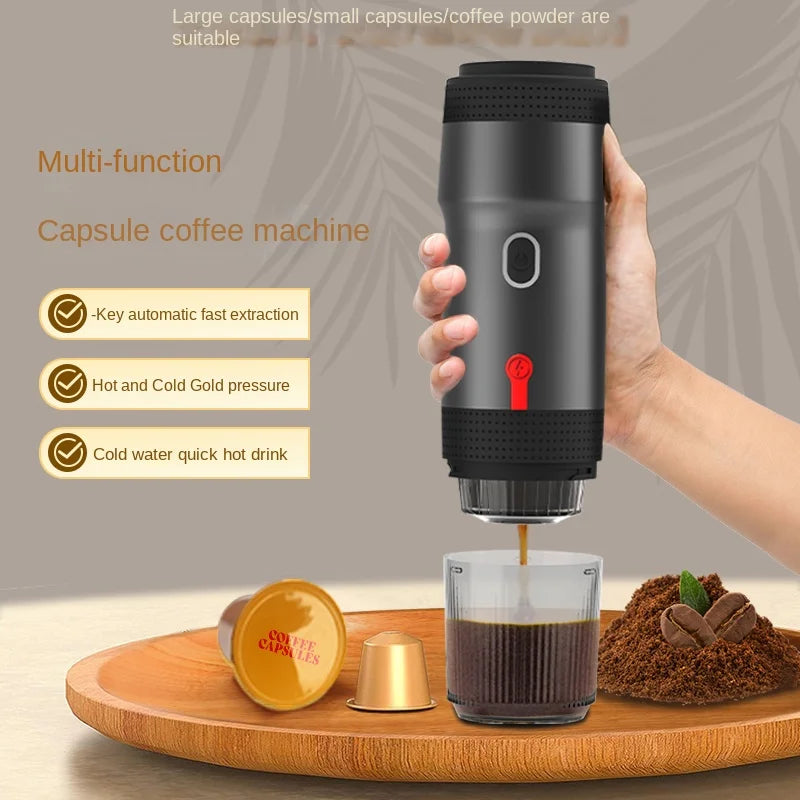Portable Automatic Espresso Coffee Maker for Capsules & Ground Coffee