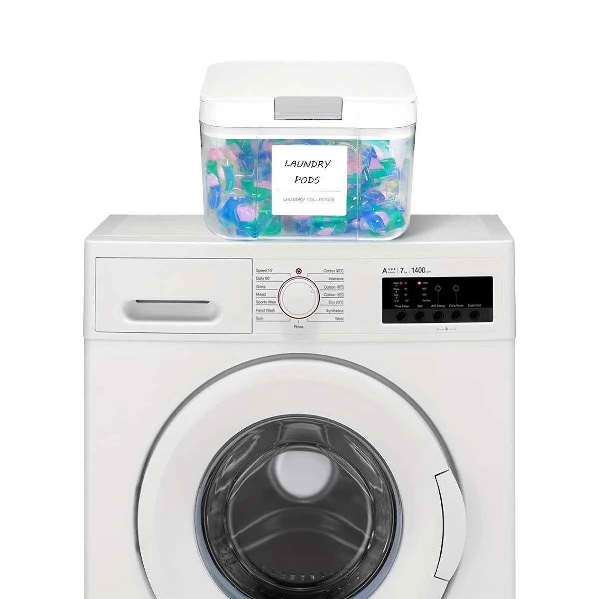 Laundry Pod Holder with Lid Laundry Pod Container,Sealed and Automatic Pop-Up, Large Capacity Holds Laundry Pods Organizer Box