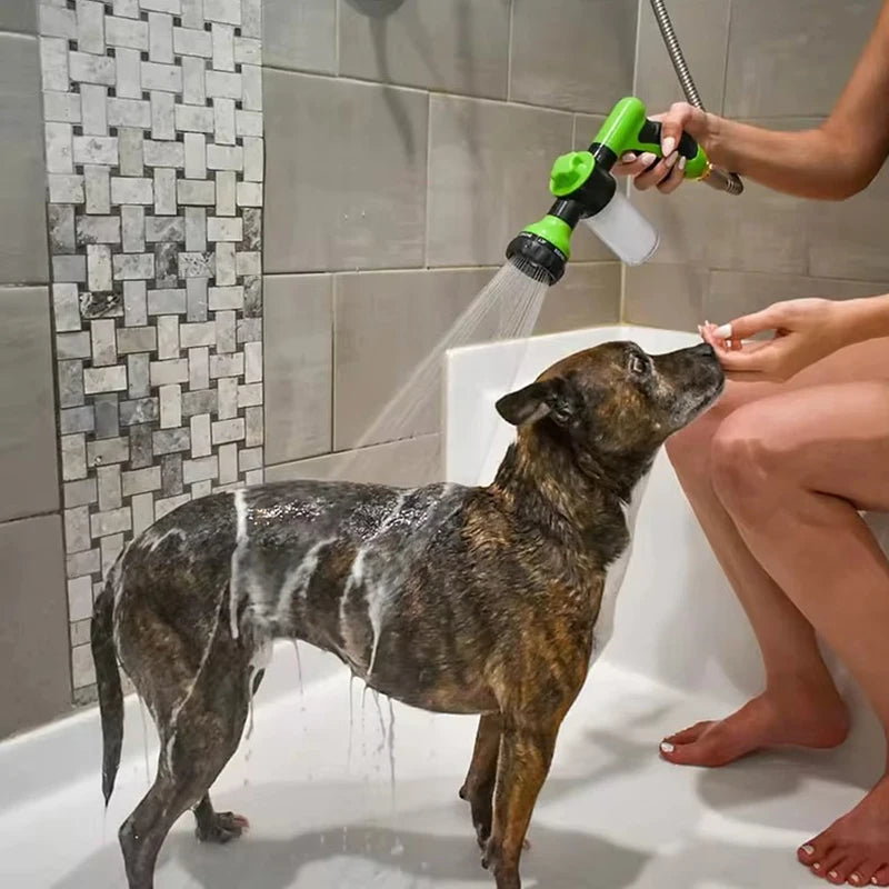 Dog Wash Nozzle with Soap Dispenser | Pet Bath Hose Sprayer