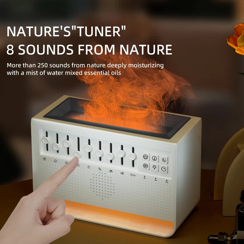 Flame Air Diffuser with White Noise Sounds & Bluetooth Music Player