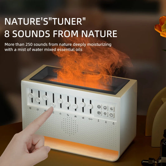 Flame Air Diffuser with White Noise Sounds & Bluetooth Music Player