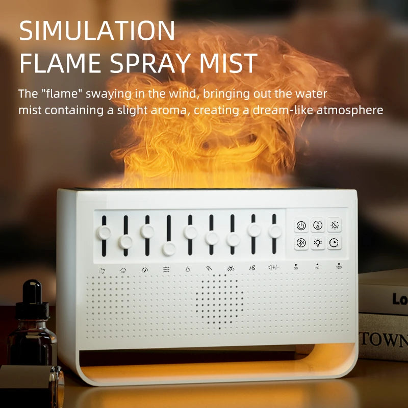 Flame Air Diffuser with White Noise Sounds & Bluetooth Music Player