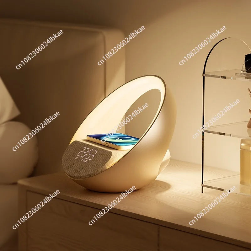 4-in-1 Bluetooth Speaker Wireless Charger Lamp with Alarm Clock