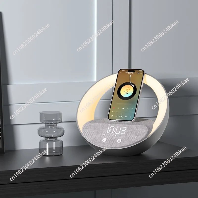 4-in-1 Bluetooth Speaker Wireless Charger Lamp with Alarm Clock