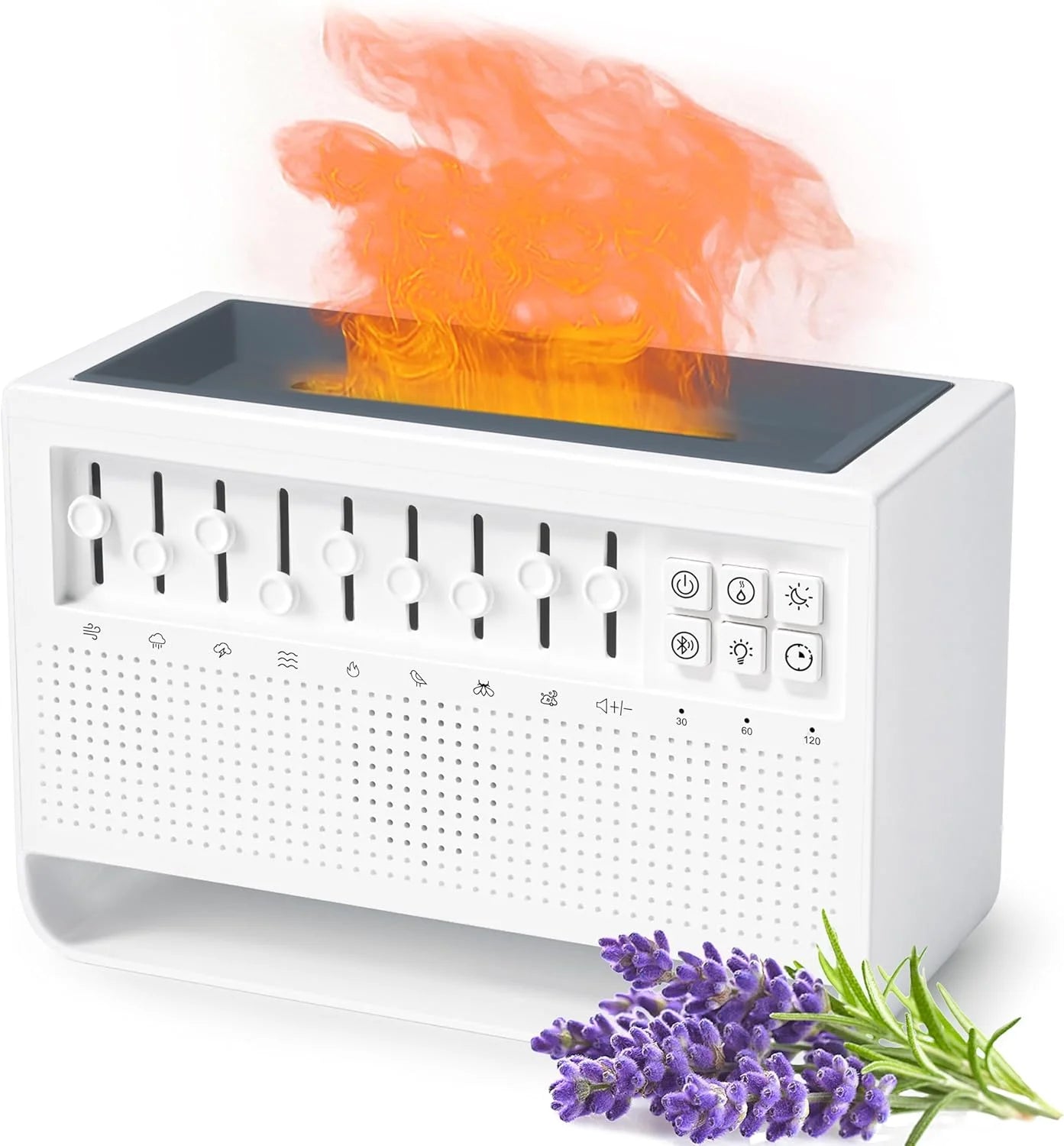 Flame Air Diffuser with White Noise Sounds & Bluetooth Music Player