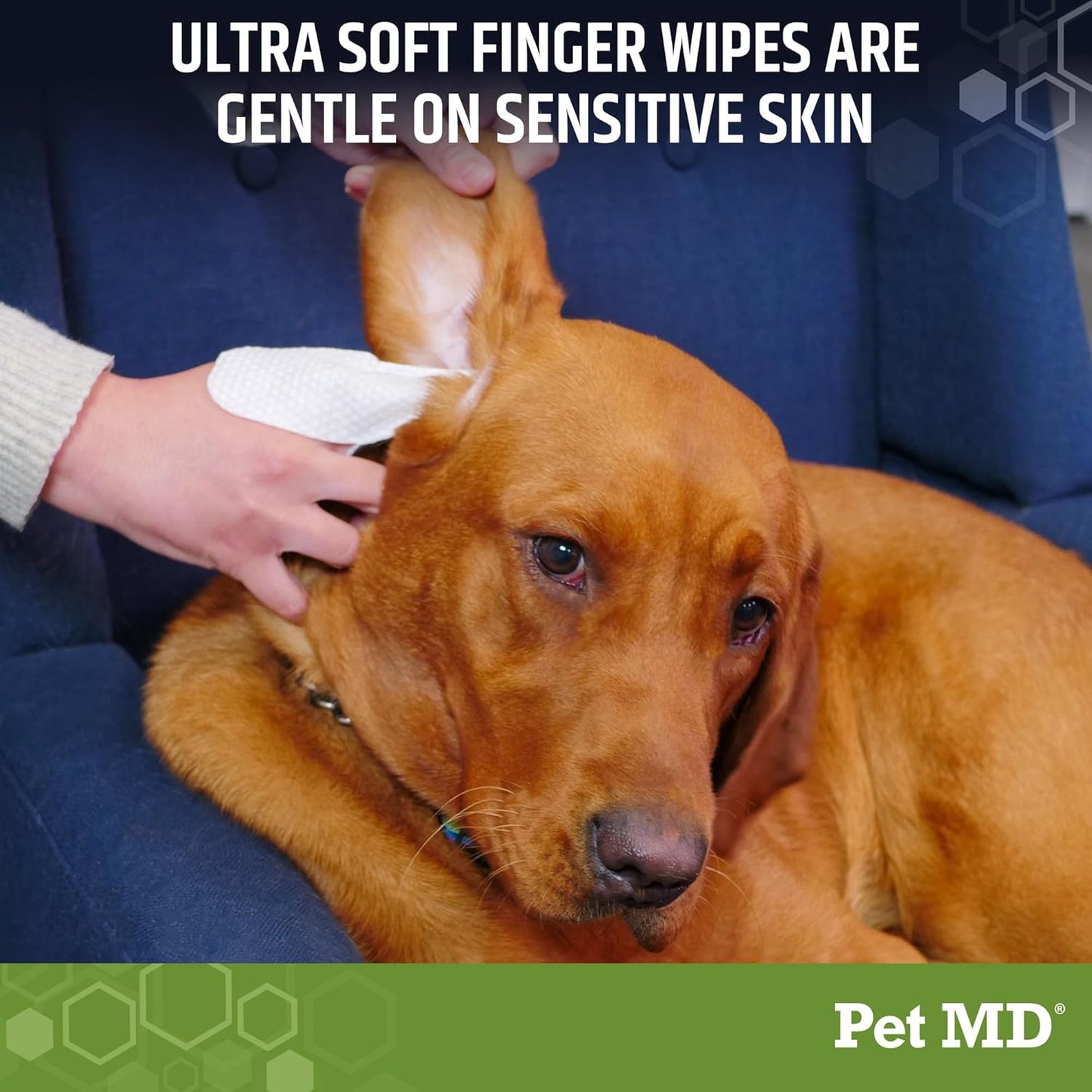 Pet MD Dog Ear Cleaning Finger Wipes – 50 Count
