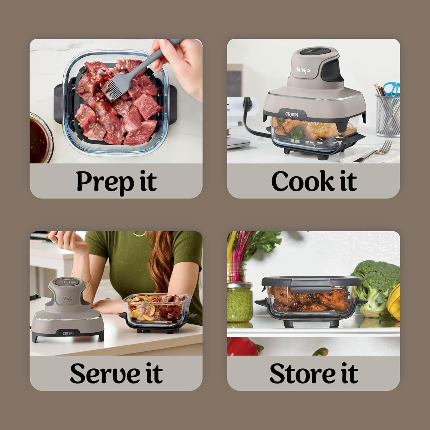 Ninja Crispi 4-in-1 Portable Glass Air Fryer Cooking System