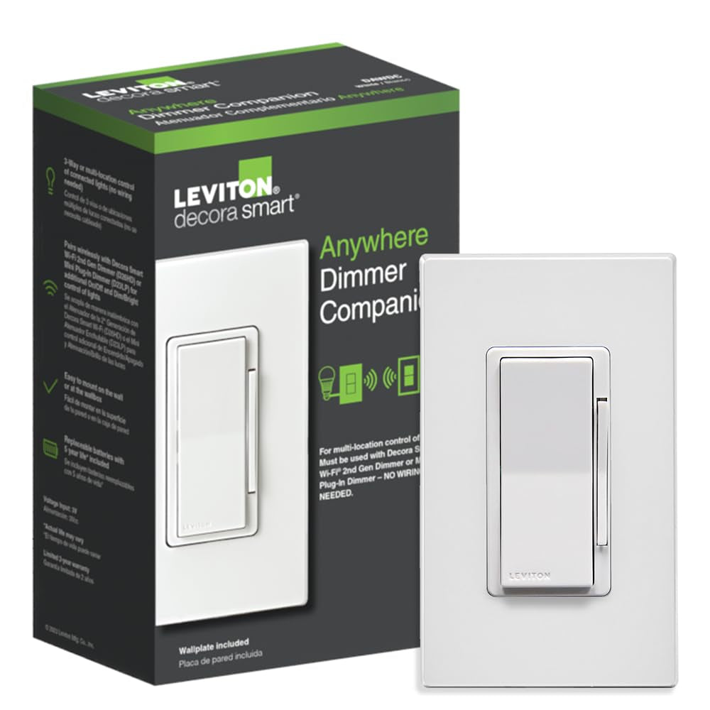 Decora Smart Switch, Wi-Fi, Works with Matter, Alexa, Google Assistant, Apple Home/Siri & Wired or Wirefree 3-Way, Neutral Wire Required, D315S-1RW, White