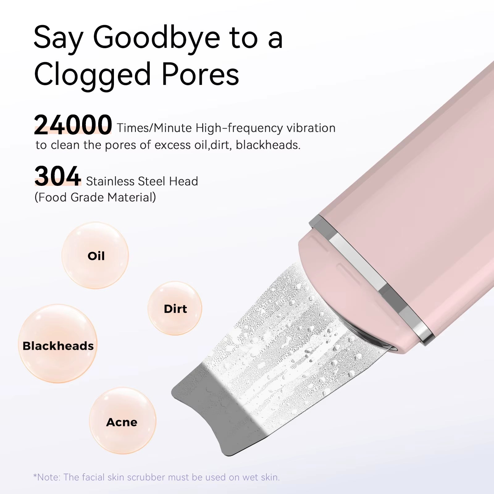 ANLAN Ultrasonic Skin Scrubber Facial Cleansing Tool