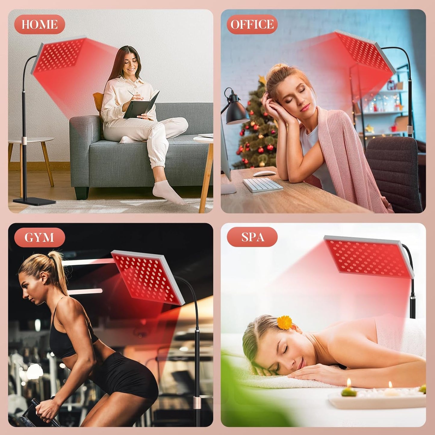 Red Light Therapy Panel Lamp with Stand 660nm & 850nm | i-Venoya