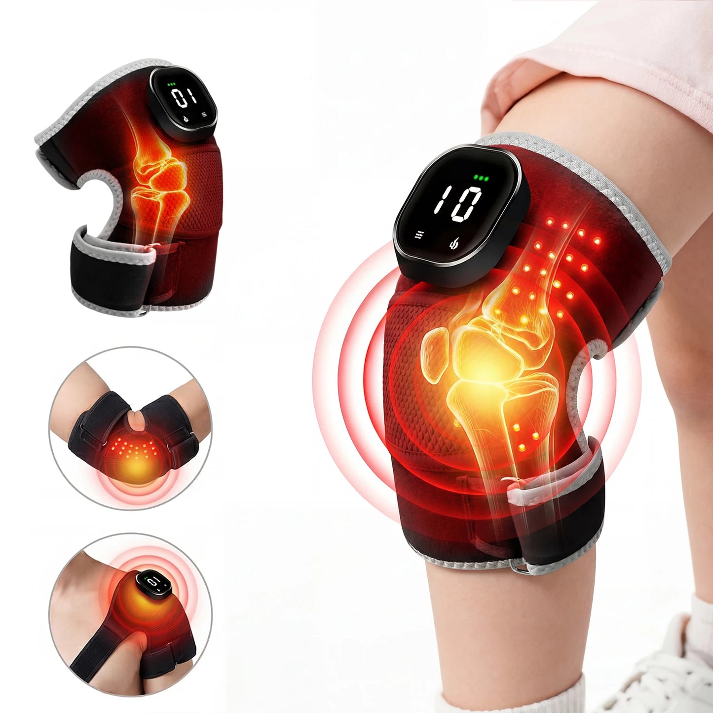 Infrared Heating Vibration Brace for Knee, Shoulder & Elbow Comfort