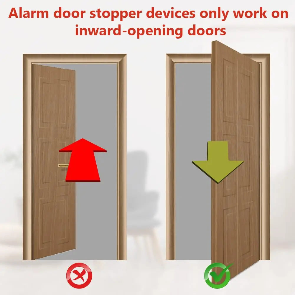 Portable Door Stop Alarm Adjustable Travel Security Door Jammer