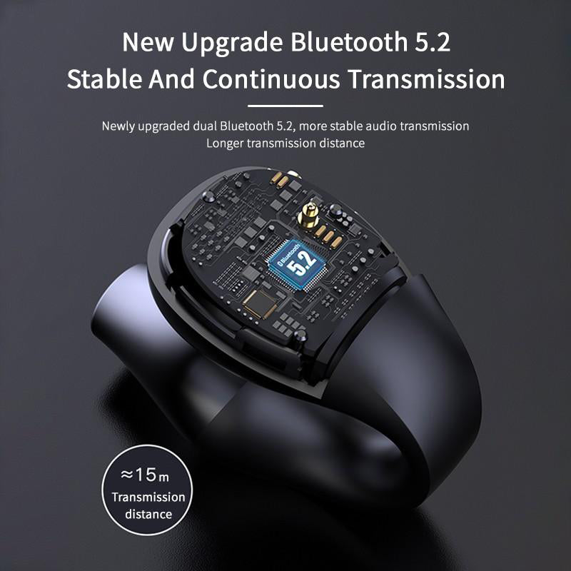 Open-Ear Ear Clip Bluetooth 5.2 Wireless Headphones with Mic