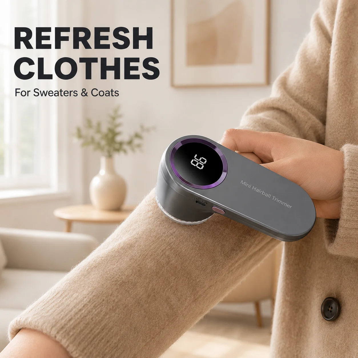 Electric Fabric Shaver USB Rechargeable Lint Remover LED Portable Clothes Fuzz Hair Pellet Removal Tool
