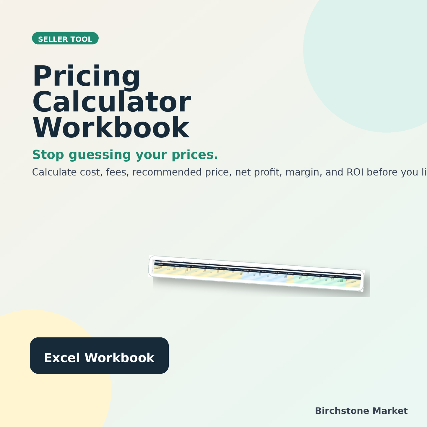 Pricing Calculator Workbook for Online Sellers
