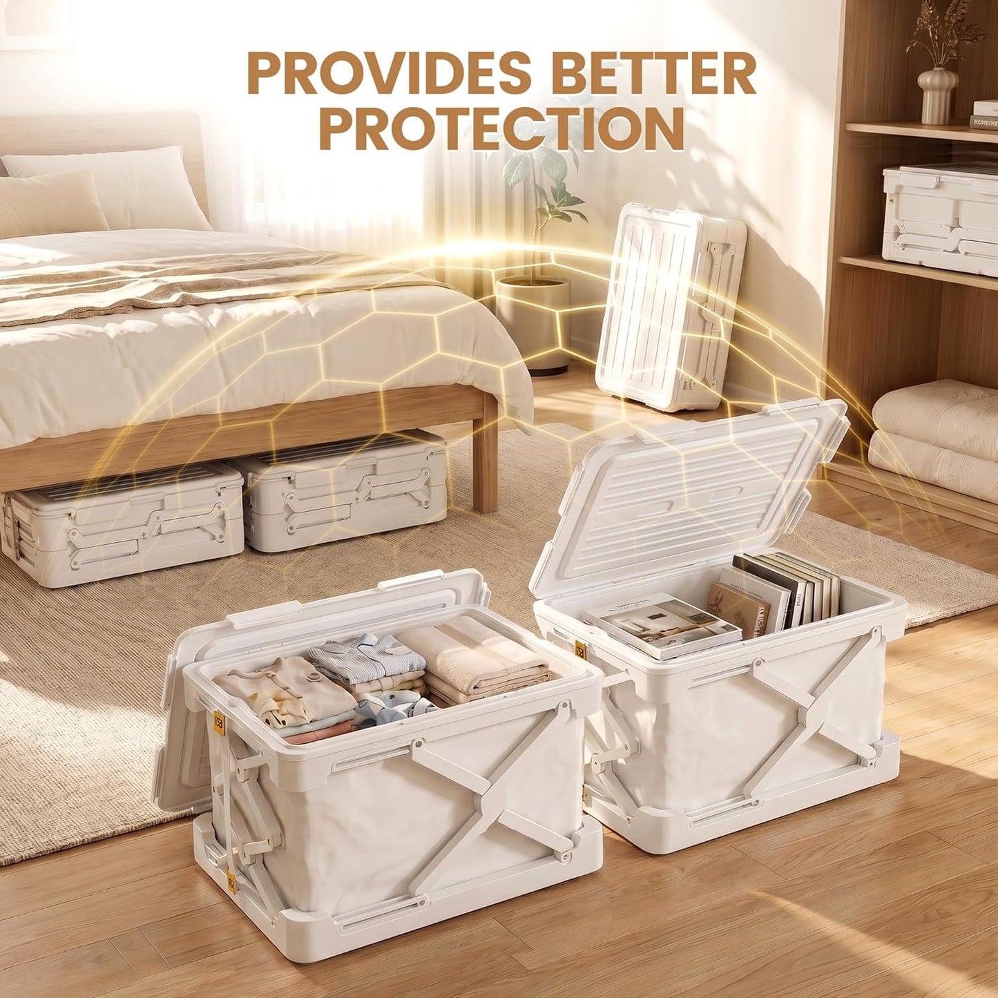 DUORAN 14.8-Gallon Collapsible Stackable Storage Bin