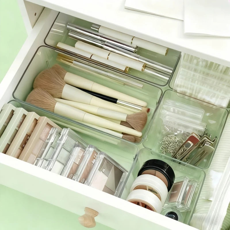 7 Pcs Set Drawer Divide Desktop Storage Box Cosmetics Storage Toolbox Underwear Socks Partition Sorting Transparent Storage Rack