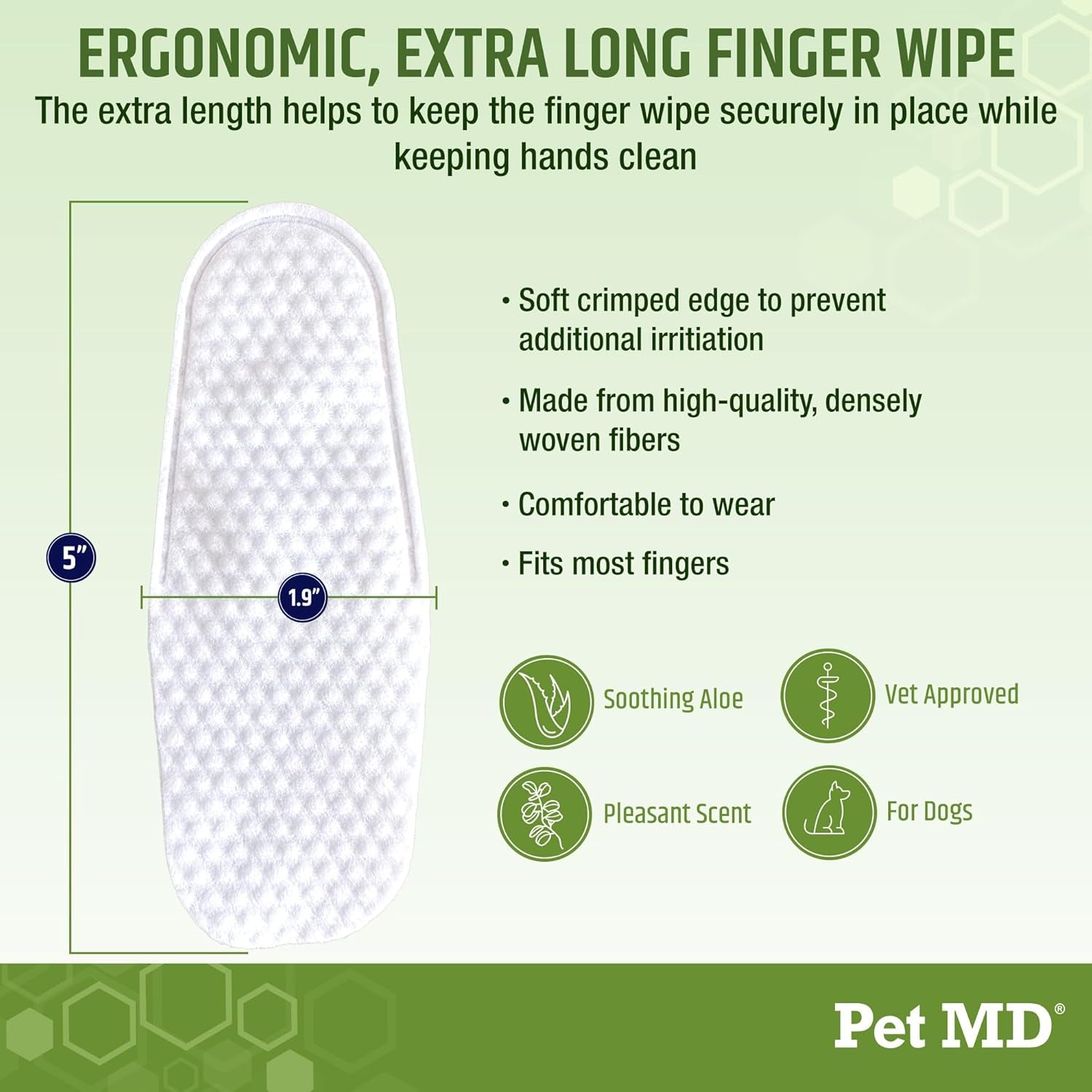 Pet MD Dog Ear Cleaning Finger Wipes – 50 Count