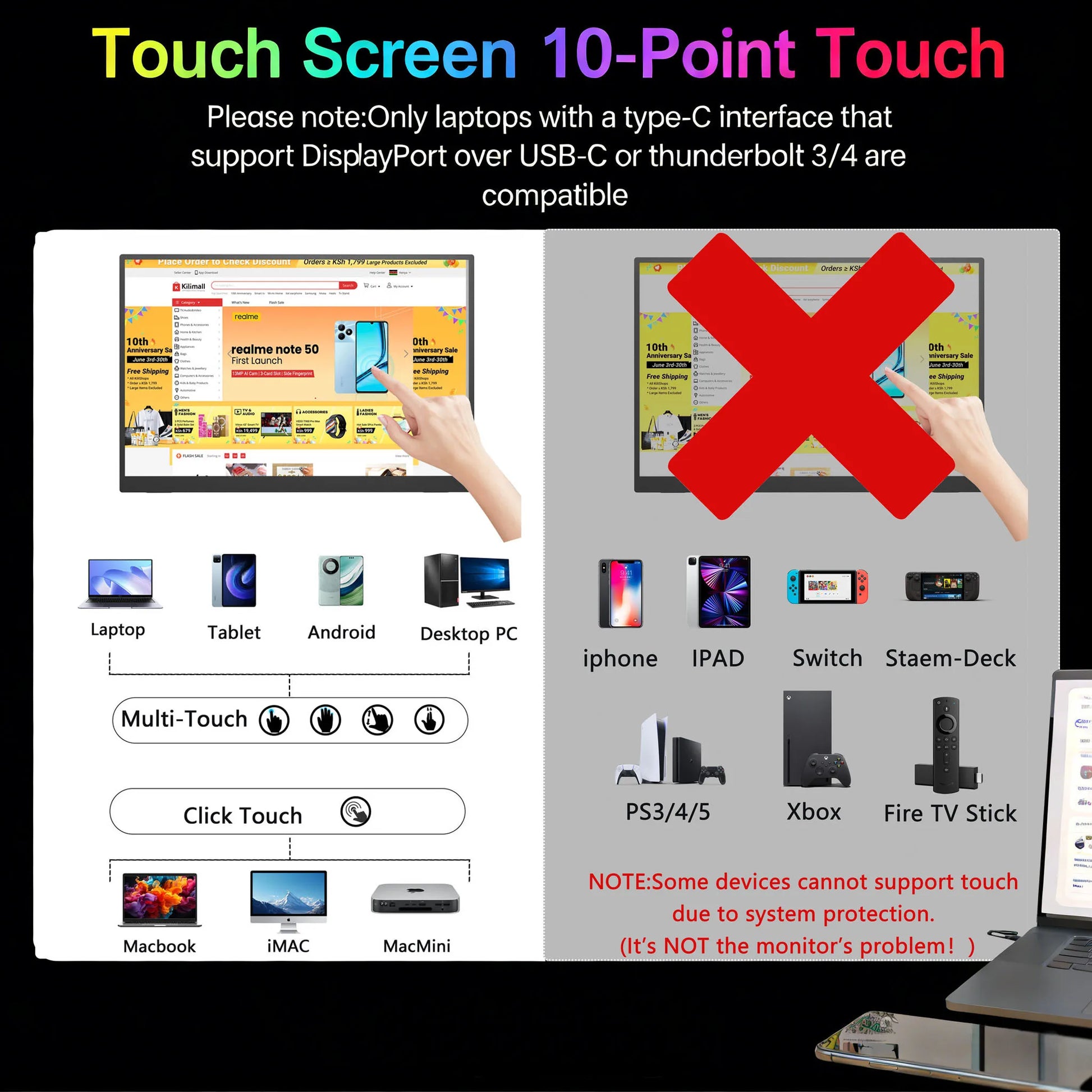 15.6-Inch Portable FHD Monitor for Laptop, Switch, PS5 & Work