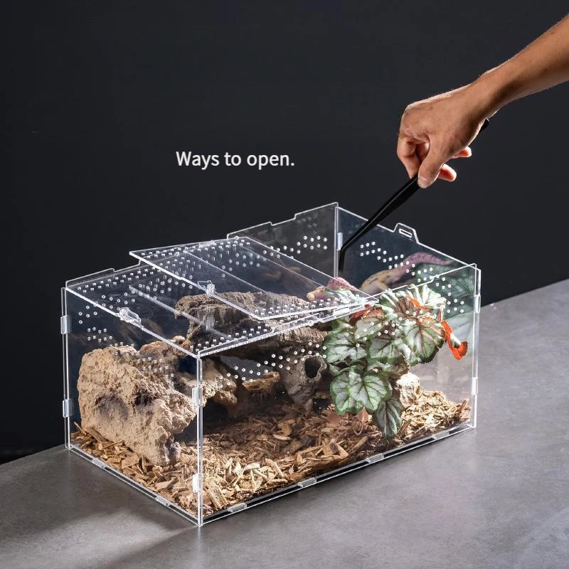 Home & Garden Pet Product Insect Supplies Boxes Reptile Product Hermit Crab Gecko Feeding Tank Assembled Acrylic Transparent Box