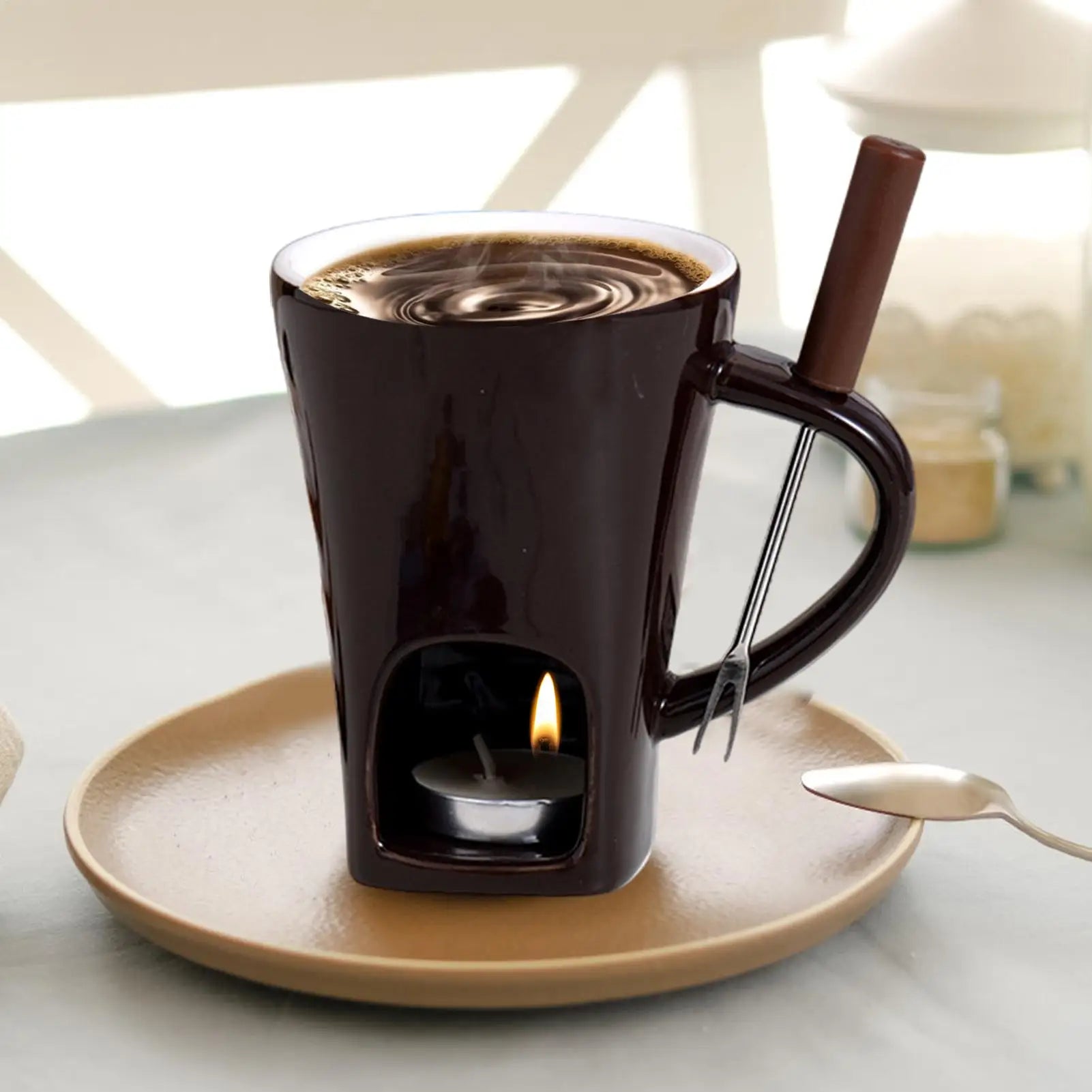 Personal Chocolate Fondue Mug Set with Fork
