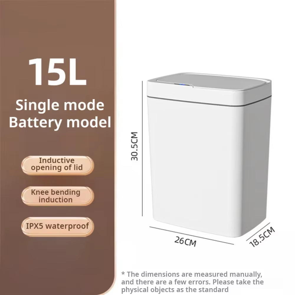 15L Touchless Smart Sensor Bathroom Trash Can