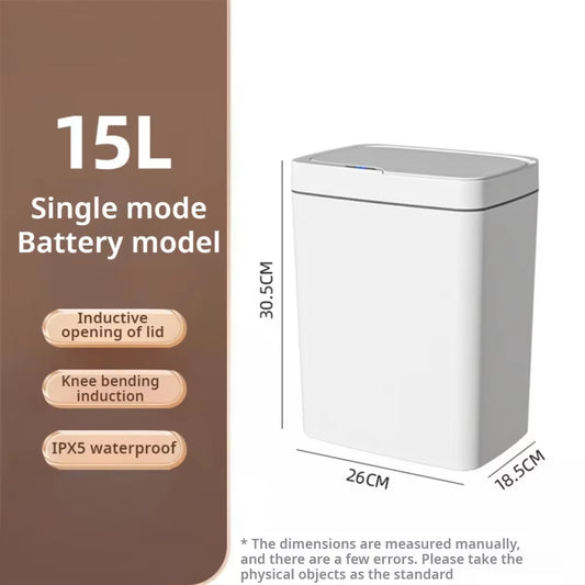 15L Touchless Smart Sensor Bathroom Trash Can