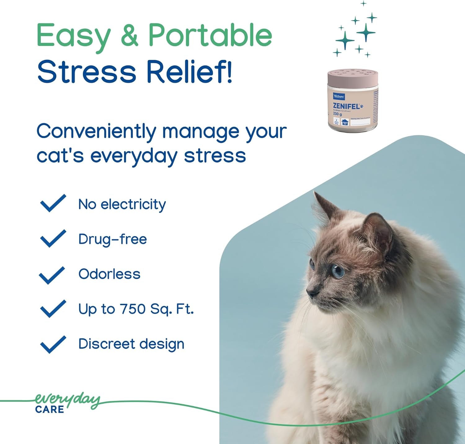 Virbac ZENIFEL Gel Diffuser for Cats – No Electricity Needed