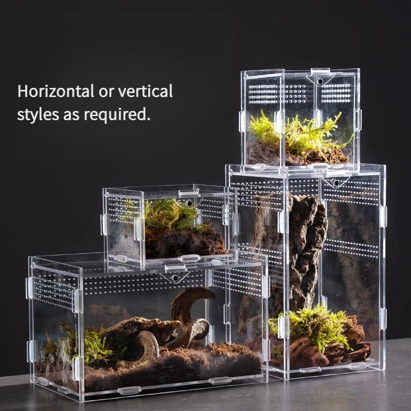 Home & Garden Pet Product Insect Supplies Boxes Reptile Product Hermit Crab Gecko Feeding Tank Assembled Acrylic Transparent Box