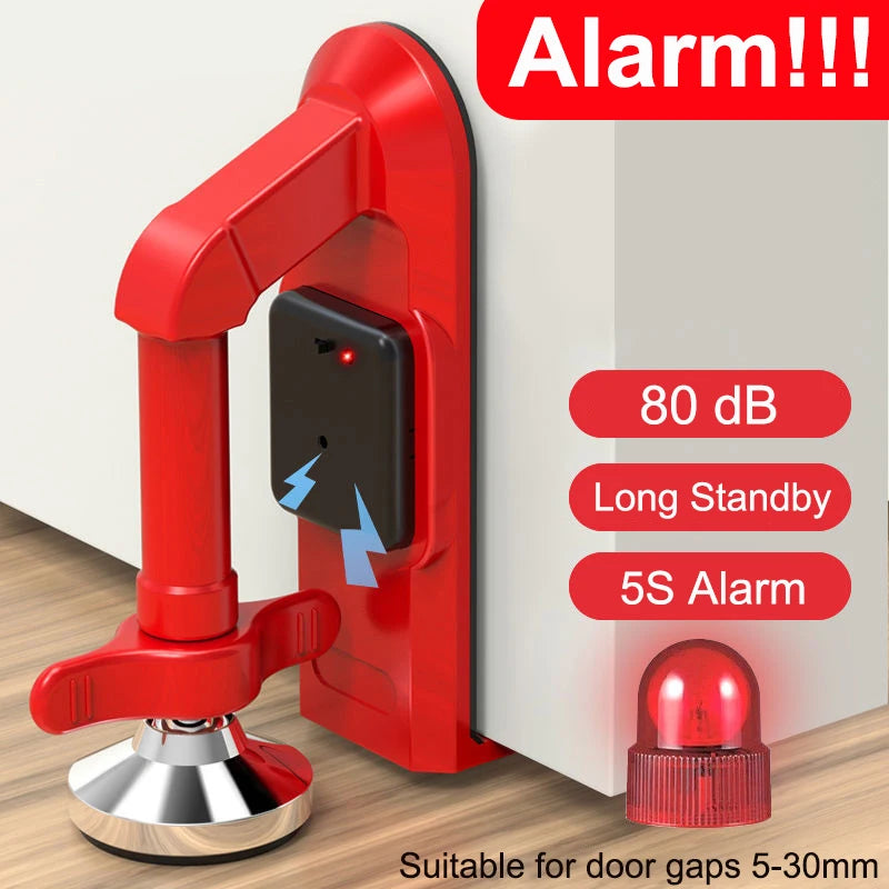 Portable Door Stop Alarm Adjustable Travel Security Door Jammer