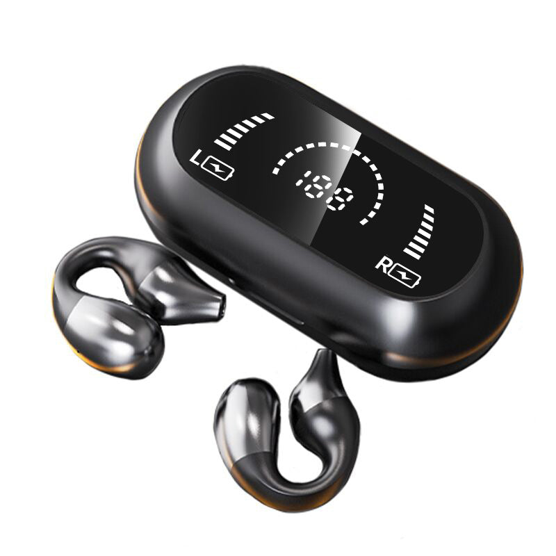 Open-Ear Ear Clip Bluetooth 5.2 Wireless Headphones with Mic
