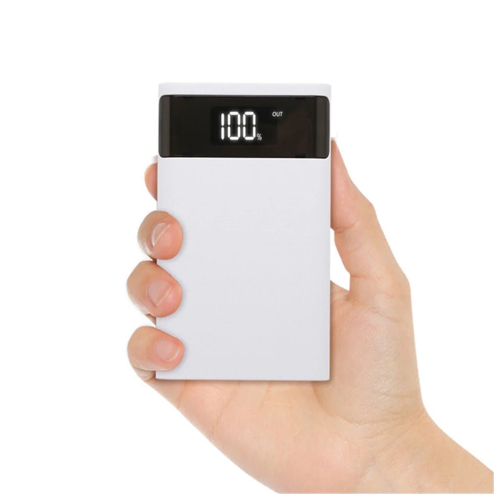 18650 Battery DIY Power Bank Case Charge Storage Box 5V Dual USB Type C Android Micro USB Interface for Smart Phone 4Pcs Battery