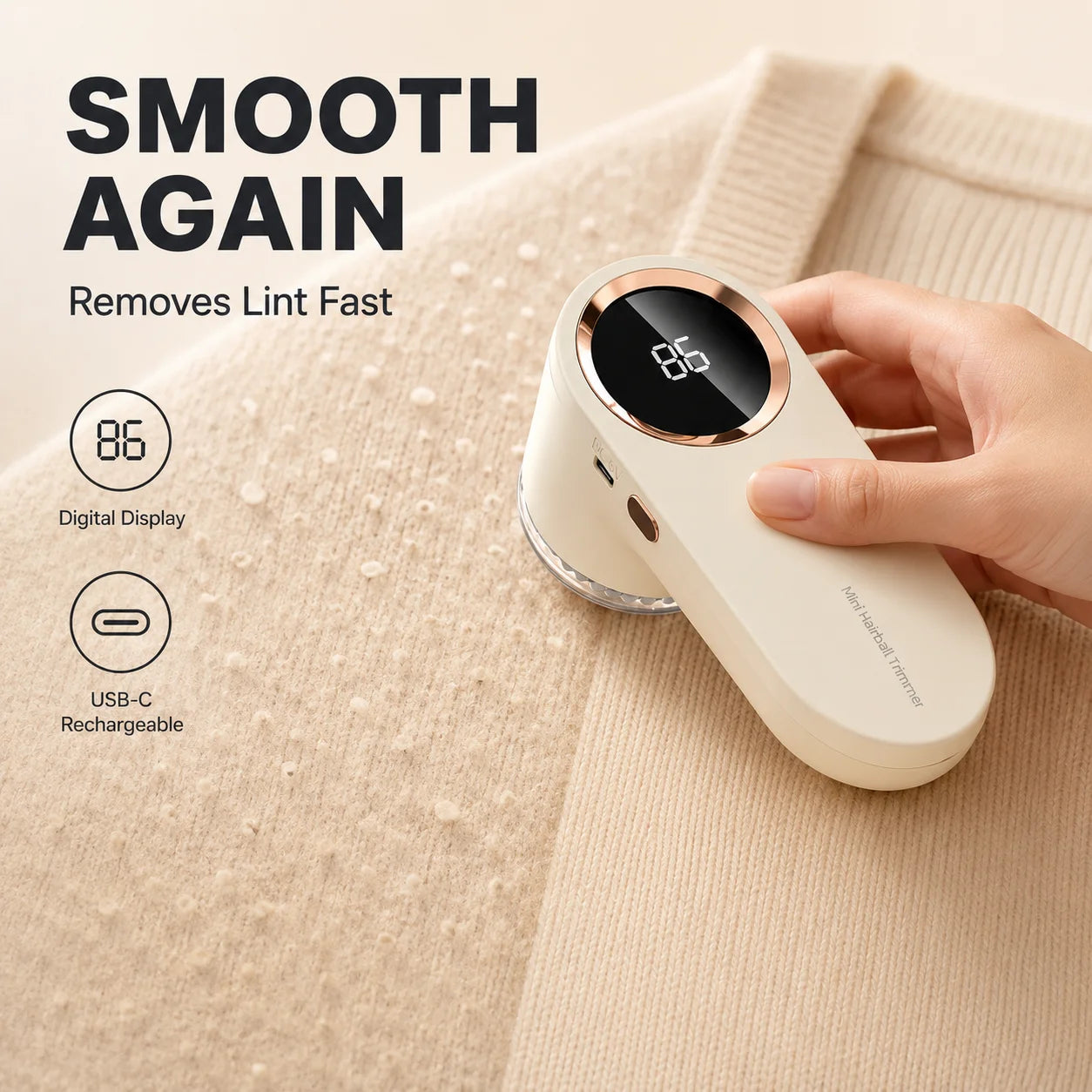 Electric Fabric Shaver USB Rechargeable Lint Remover LED Portable Clothes Fuzz Hair Pellet Removal Tool