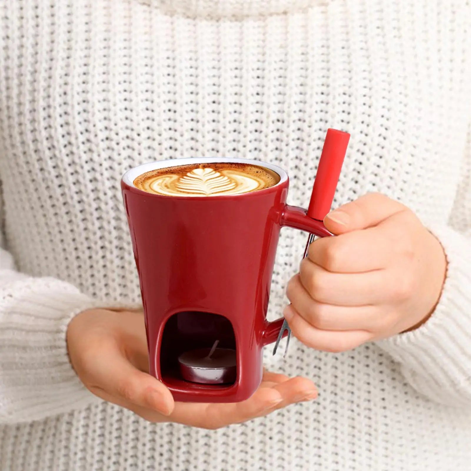 Personal Chocolate Fondue Mug Set with Fork