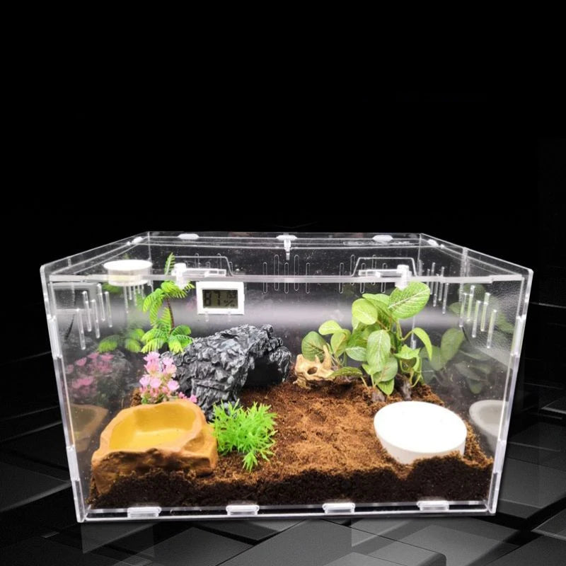 Home & Garden Pet Product Insect Supplies Boxes Reptile Product Hermit Crab Gecko Feeding Tank Assembled Acrylic Transparent Box