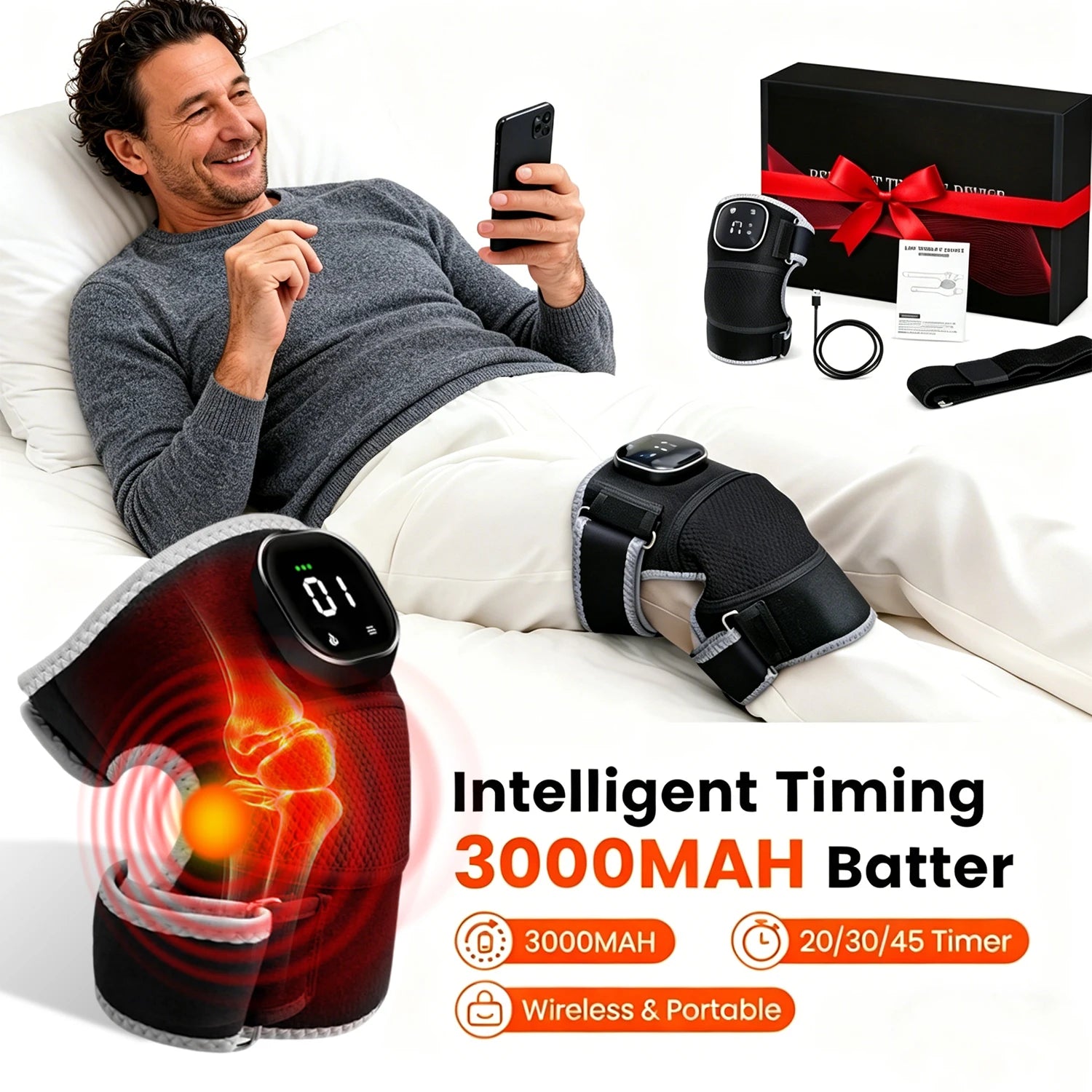Infrared Heating Vibration Brace for Knee, Shoulder & Elbow Comfort