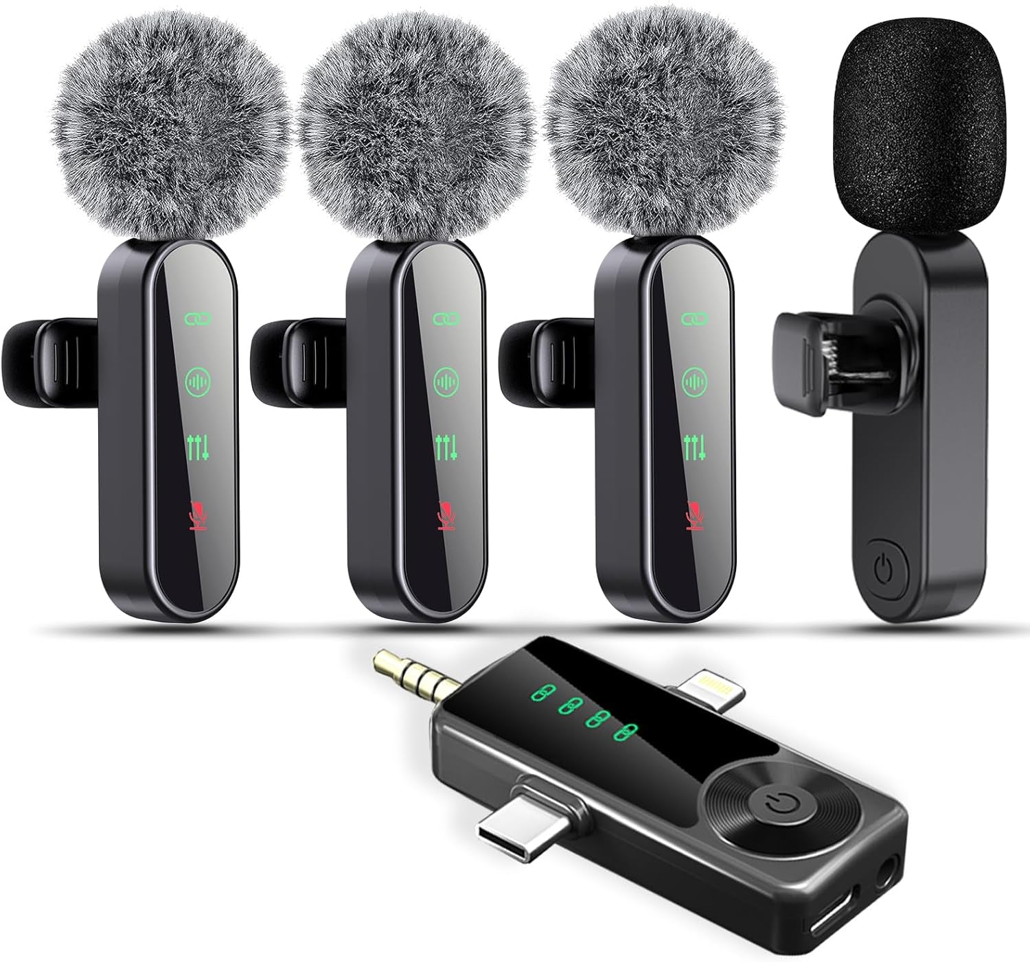 4-Pack Wireless Lavalier Microphone – Clip-On Mic for iPhone & Android