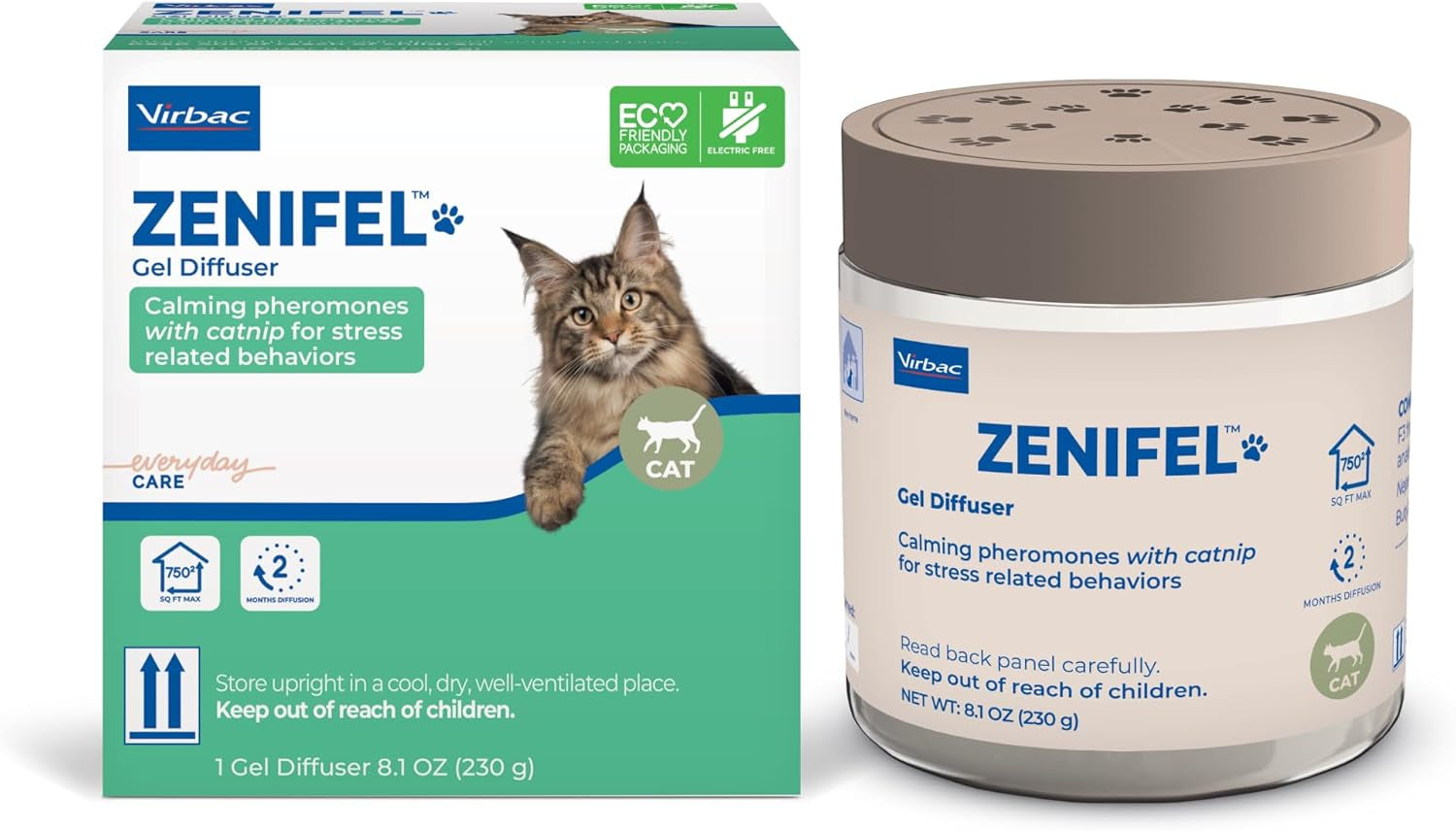 Virbac ZENIFEL Gel Diffuser for Cats – No Electricity Needed