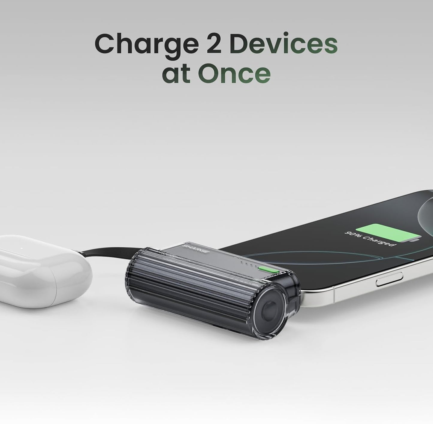 SHARGE Retractable 3-in-1 10000mAh Power Bank with USB-C Cable