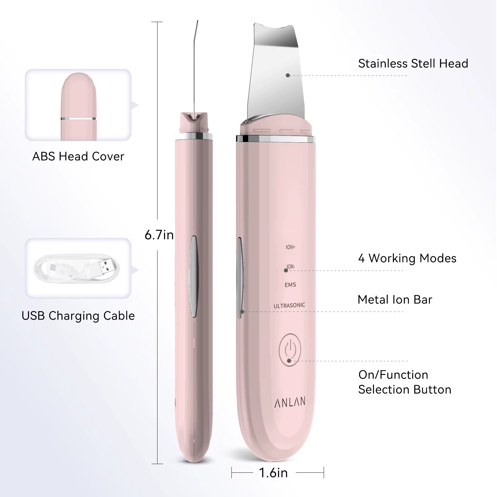 ANLAN Ultrasonic Skin Scrubber Facial Cleansing Tool