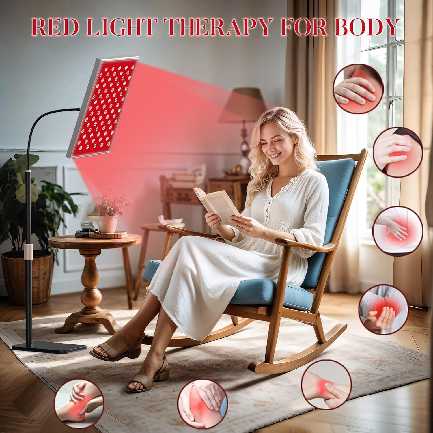 Red Light Therapy Panel Lamp with Stand 660nm & 850nm | i-Venoya