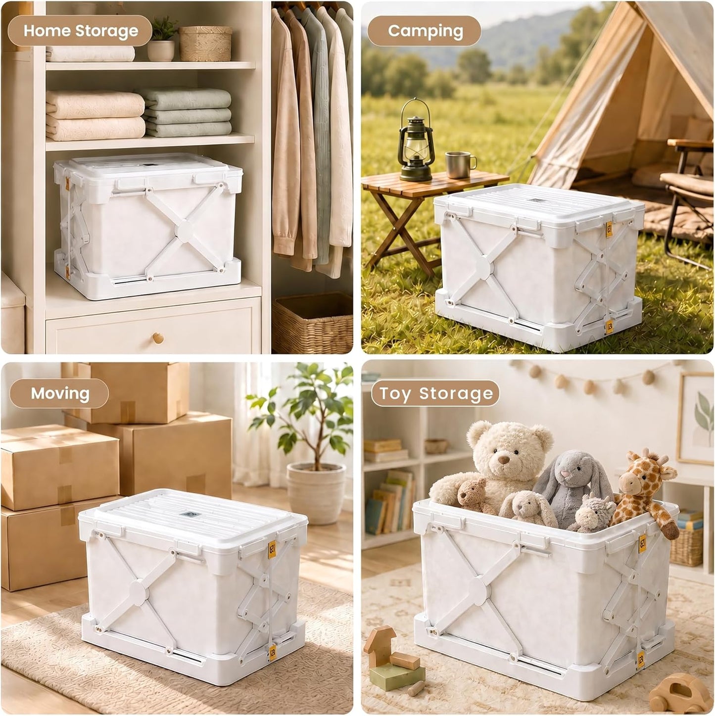 DUORAN 14.8-Gallon Collapsible Stackable Storage Bin